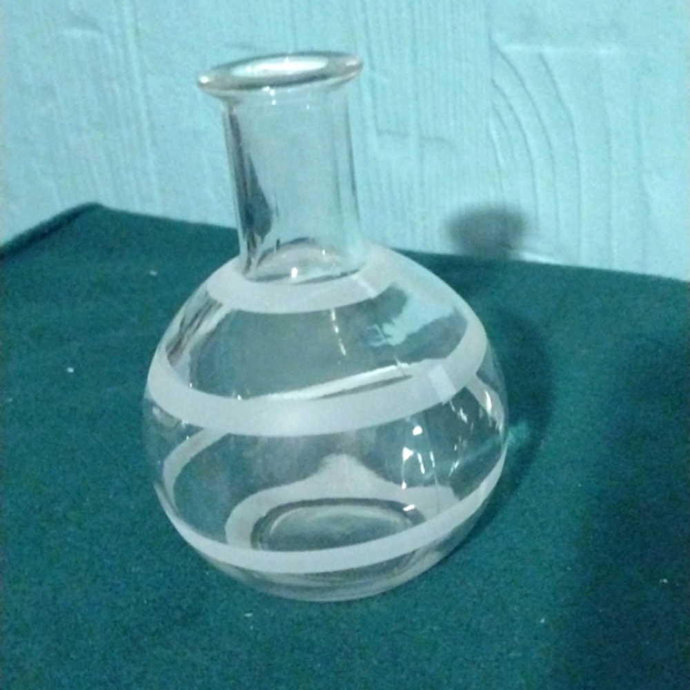 Small swirl etched glass vase